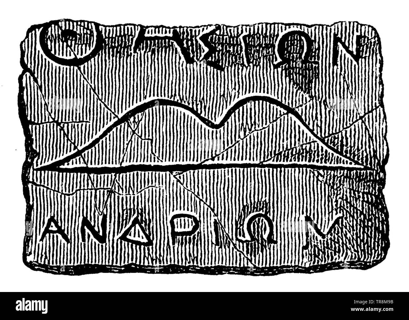Le grec ancien marques, , (encyclopédie, 1893) Banque D'Images