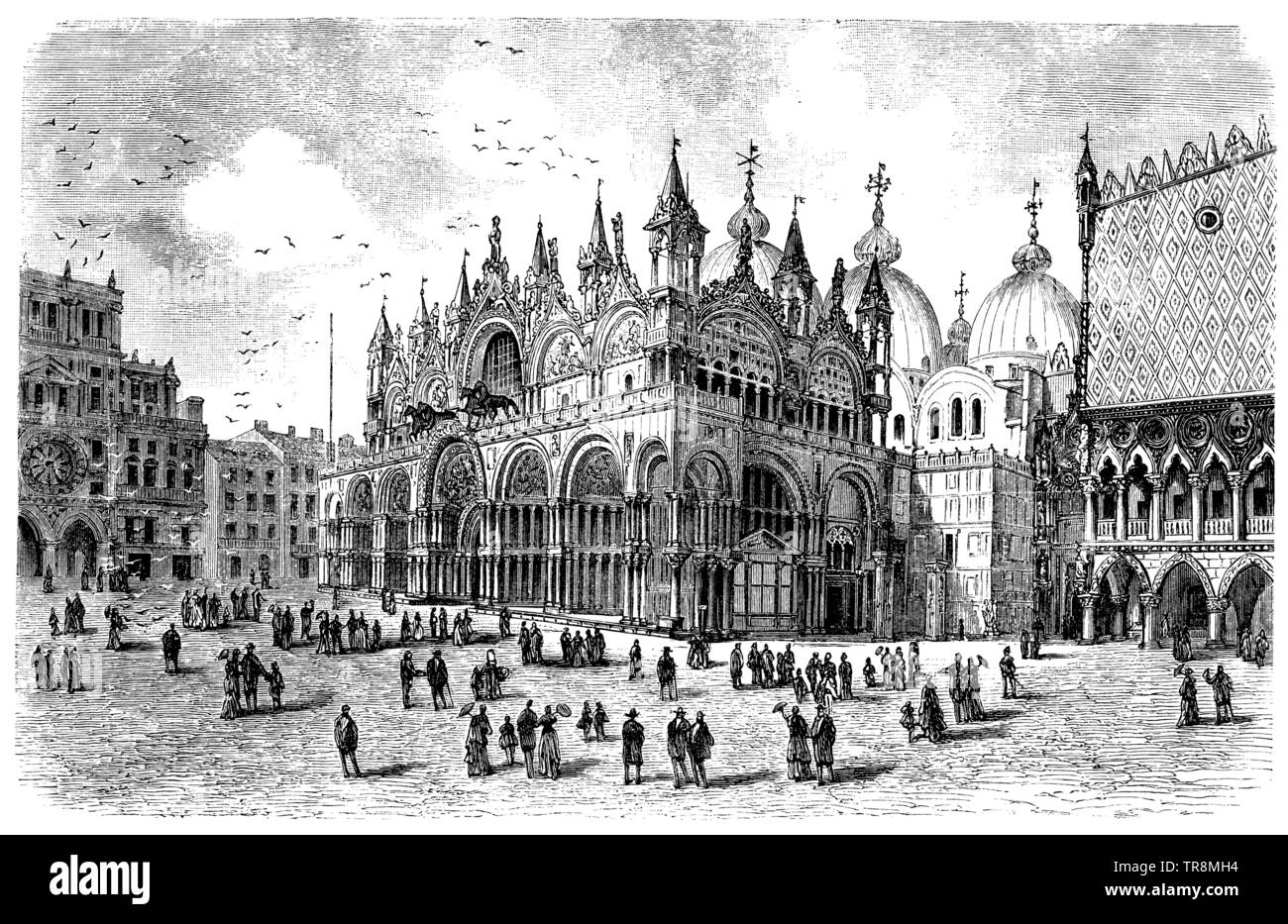 L'église de Saint Marc à Venise, , (histoire de l'art book, 1887) Banque D'Images
