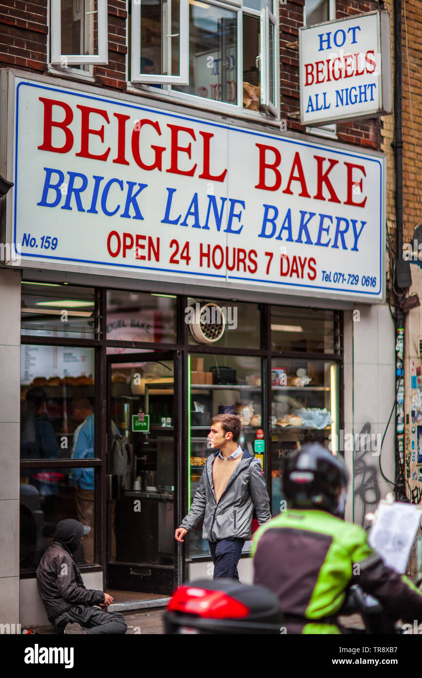 Brick Lane Beigel Bake East London - Boulangerie Beigel, Beigal ou bagel - 24 heures Beigel magasins à Londres de Brick Lane Banque D'Images