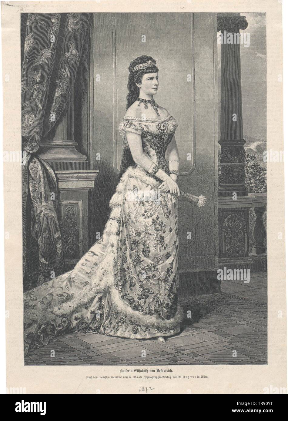 Miniature Peinte à L'huile – Portrait De L'impératrice Elisabeth D'Autriche (Sissi), Pièce Unique