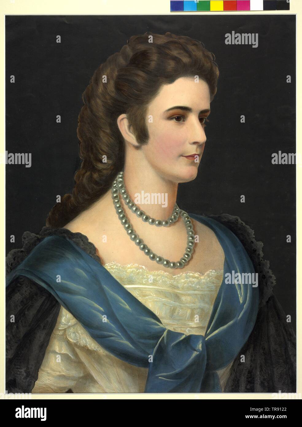 Elisabeth, impératrice d'Autriche, lithographie couleur par Adolf Dauthage, Additional-Rights Clearance-Info-Not-Available- Banque D'Images