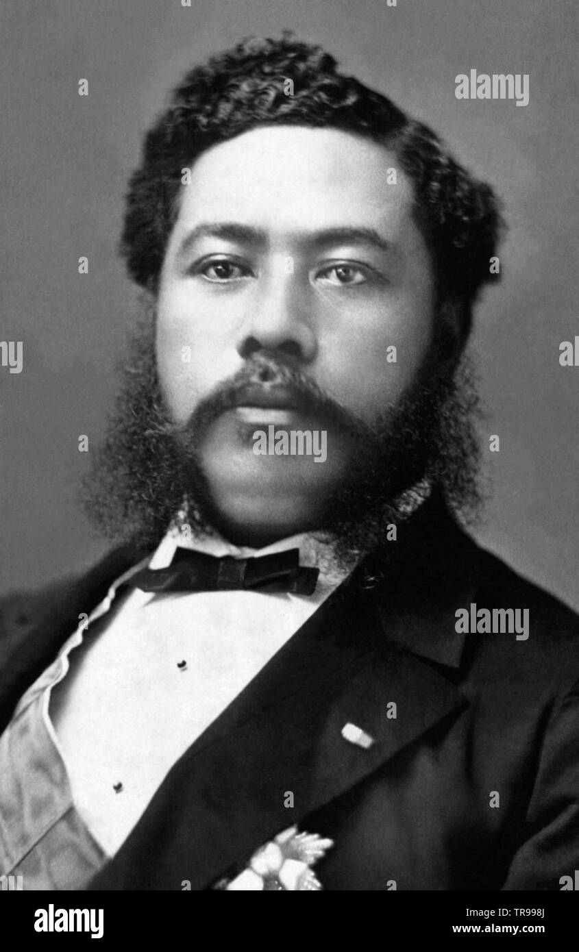 Le roi David Kalākaua (1836-1891), parfois appelé le Merrie Monarch, fut le dernier roi et avant-dernière monarque du royaume d'Hawaiʻi. (Photo c1880) Banque D'Images