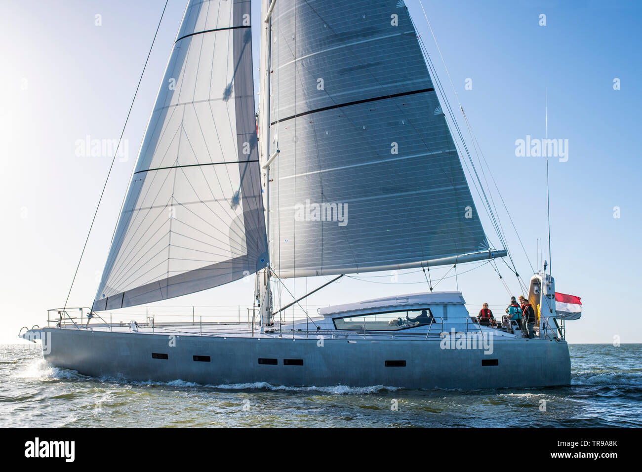 Yacht à Qilak construit au chantier naval K M en Hollande. Banque D'Images
