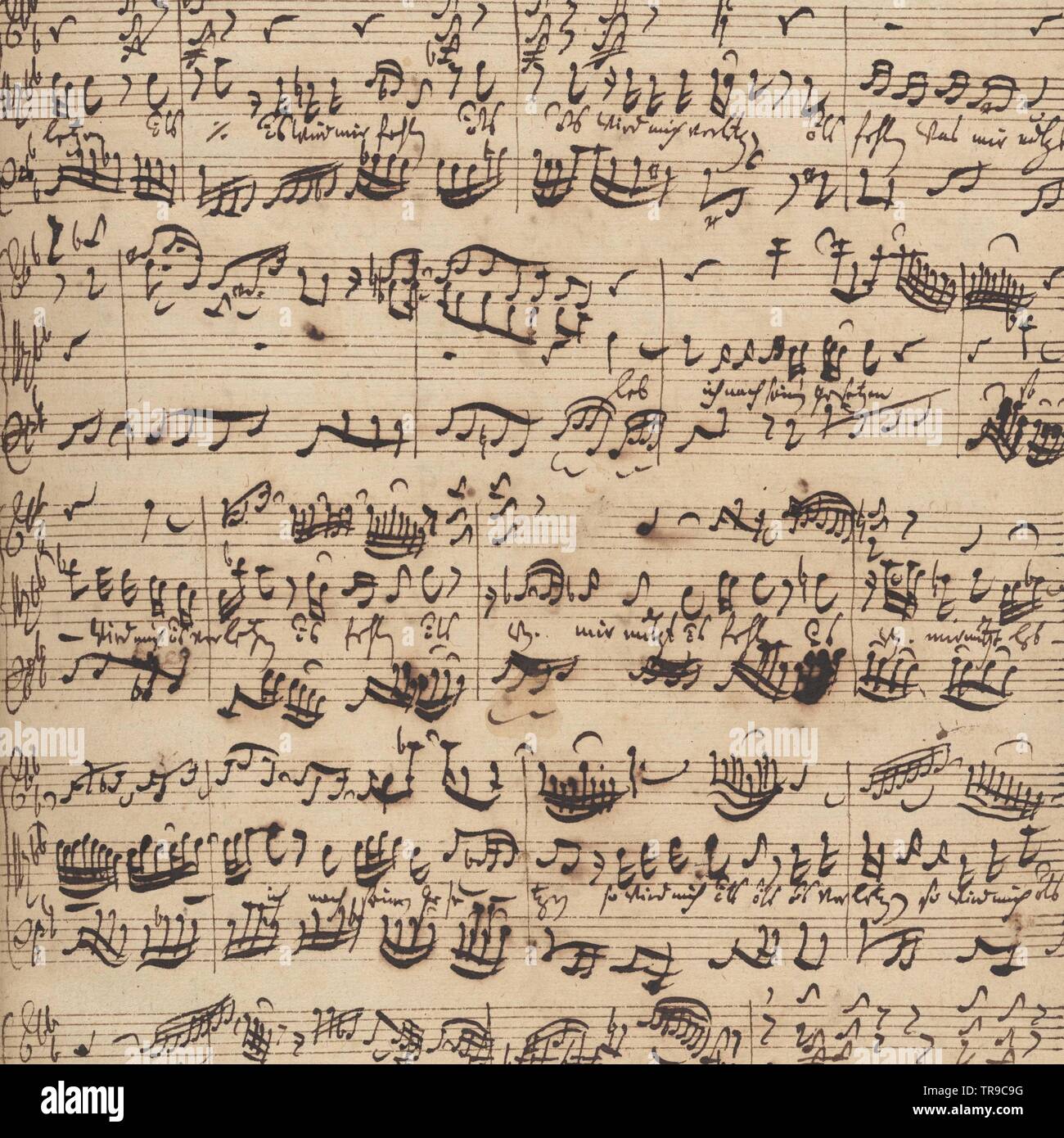 Partitions de musique ancienne, combiné avec différentes textures, crée un contexte numérique ou papier Banque D'Images