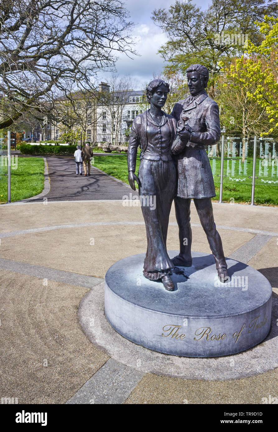 Statue de la Rose de Tralee dans le parc de la ville, Tralee, Kerry, Irlande Pays Banque D'Images