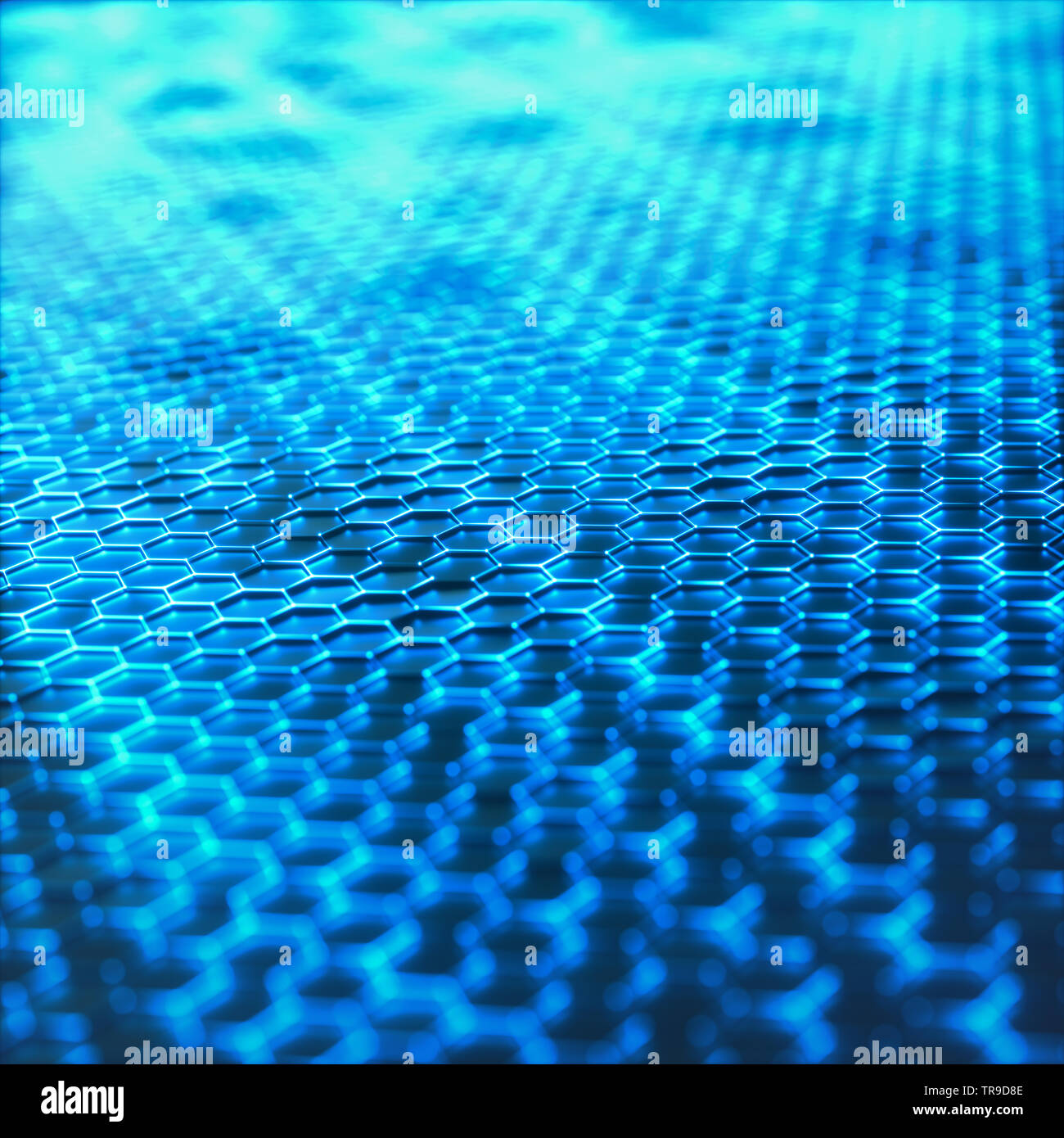 Résumé contexte conceptuel image avec structure de graphène. 3D illustration. Banque D'Images