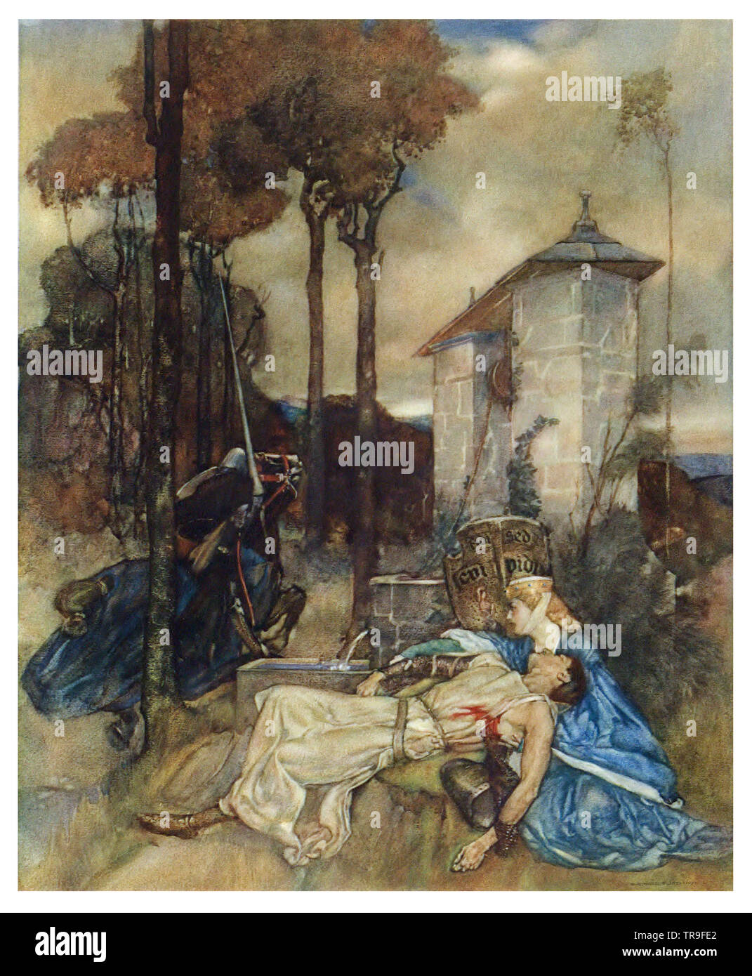 Le Morte D'arthur par William Russell Flint Banque D'Images