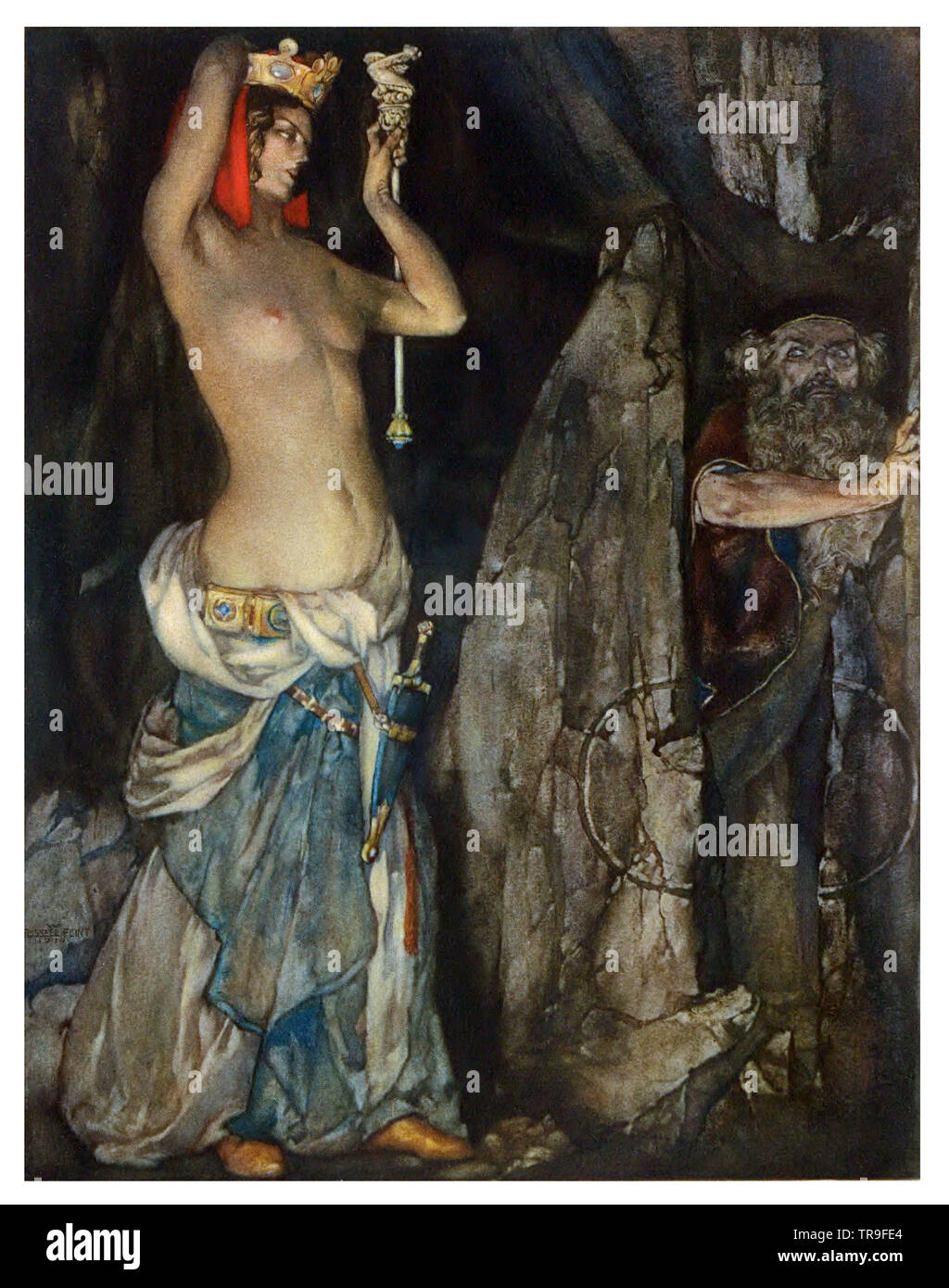 Le Morte D'arthur par William Russell Flint Banque D'Images