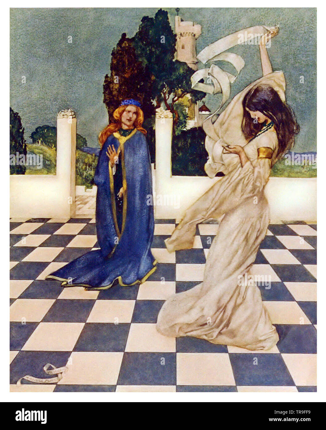 Le Morte D'arthur par William Russell Flint Banque D'Images
