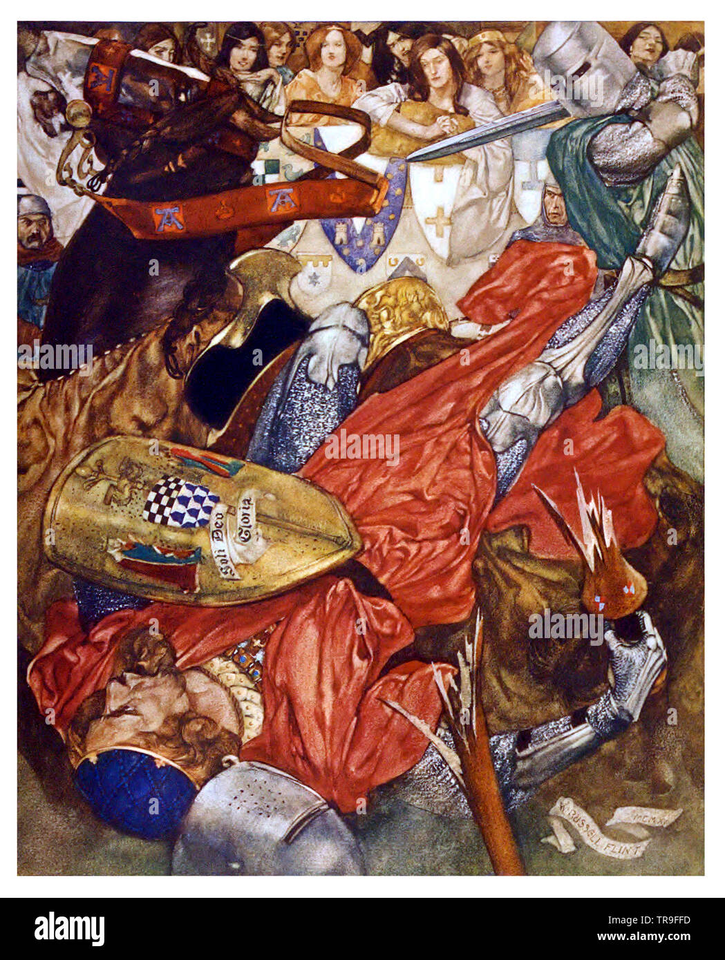 Le Morte D'arthur par William Russell Flint Banque D'Images