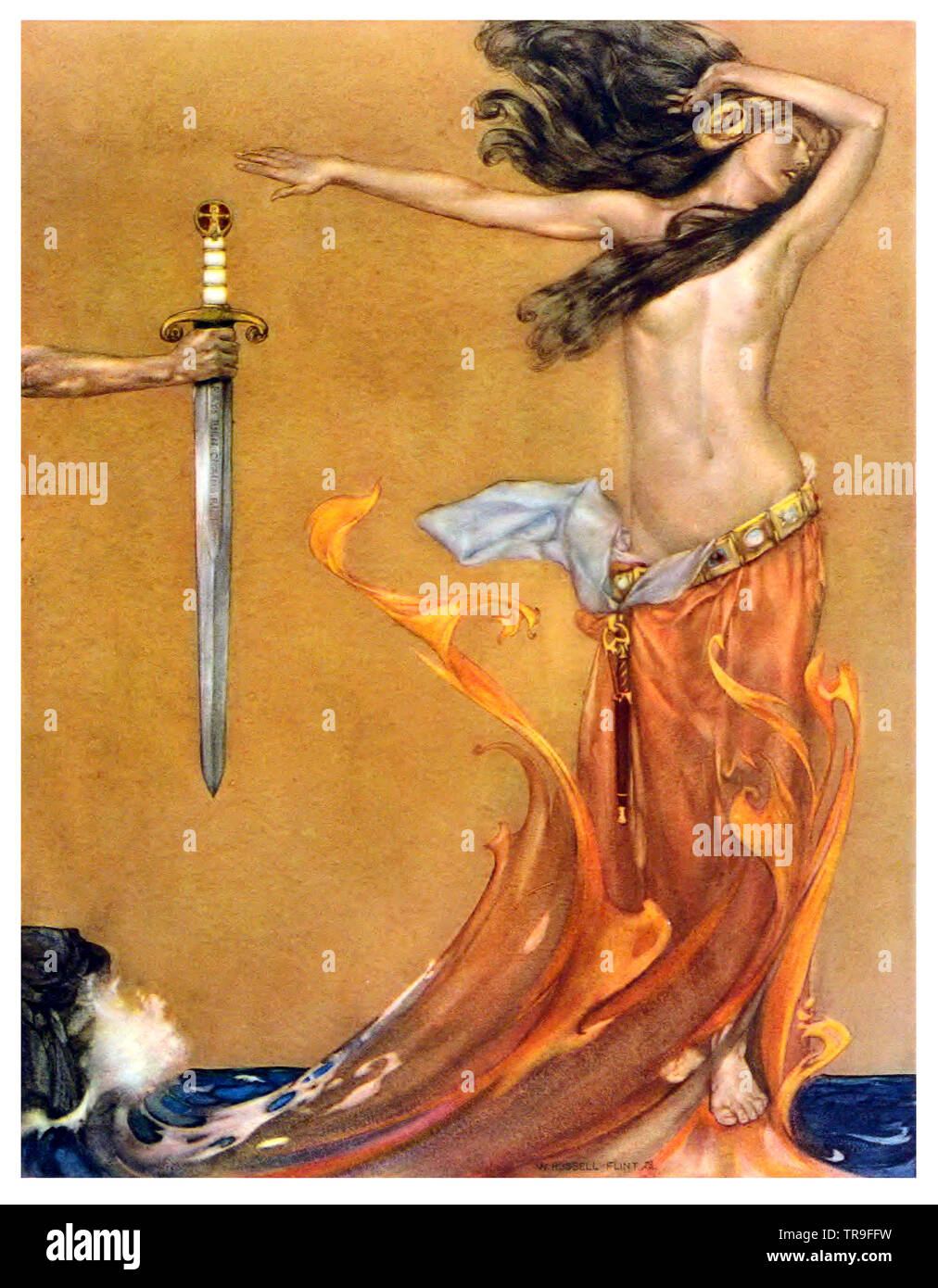 Le Morte D'arthur par William Russell Flint Banque D'Images