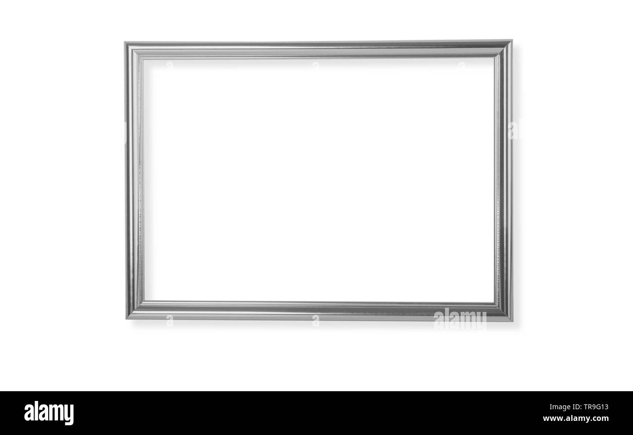 Silver frame isolated on white backgground avec clipping path Banque D'Images