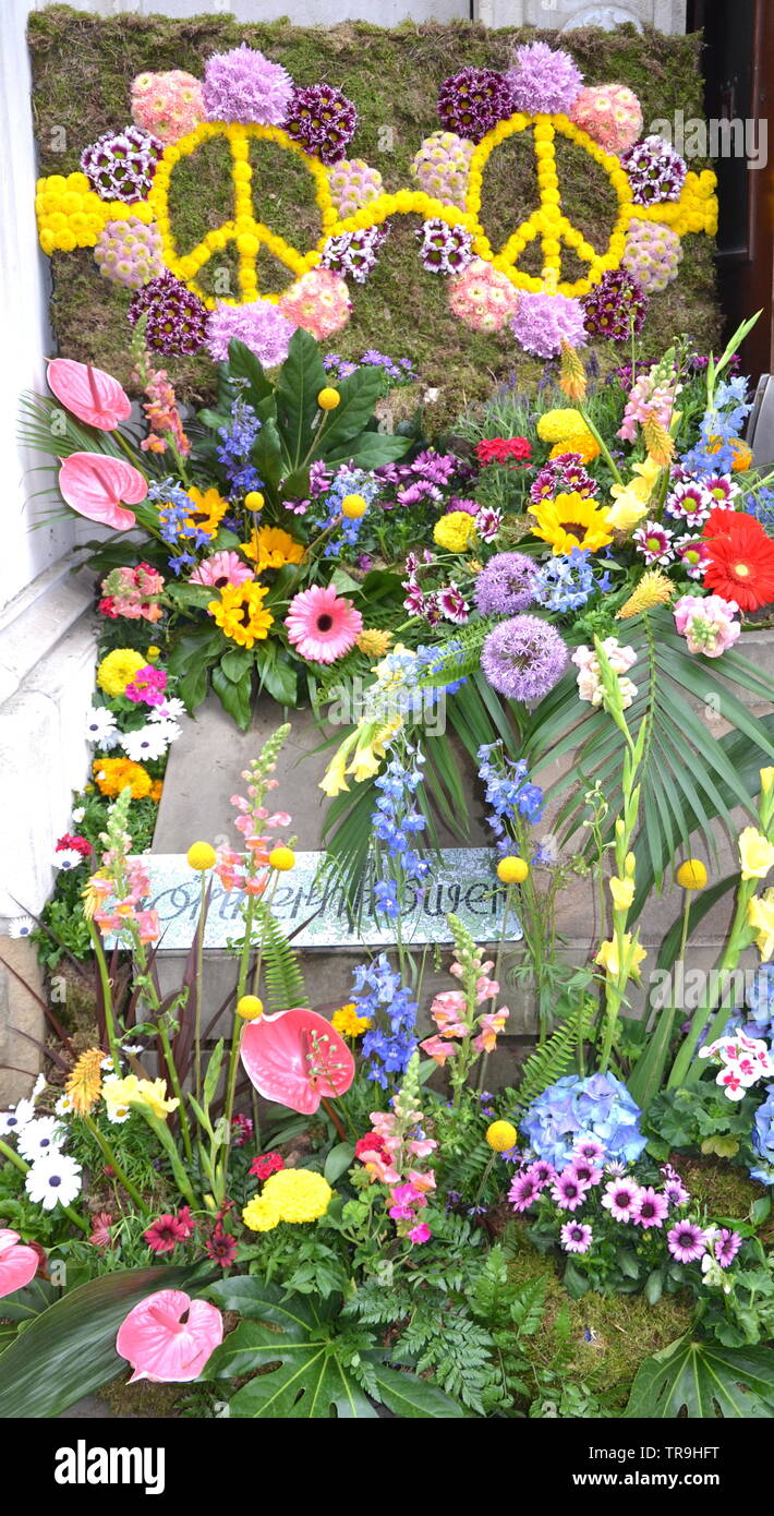 Signe De La Paix Le Pouvoir Des Fleurs Photo Stock Alamy