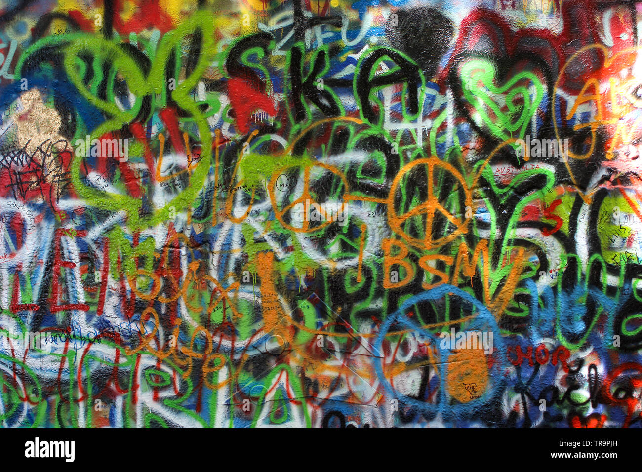 John Lennon Wall à Prague, République Tchèque Banque D'Images