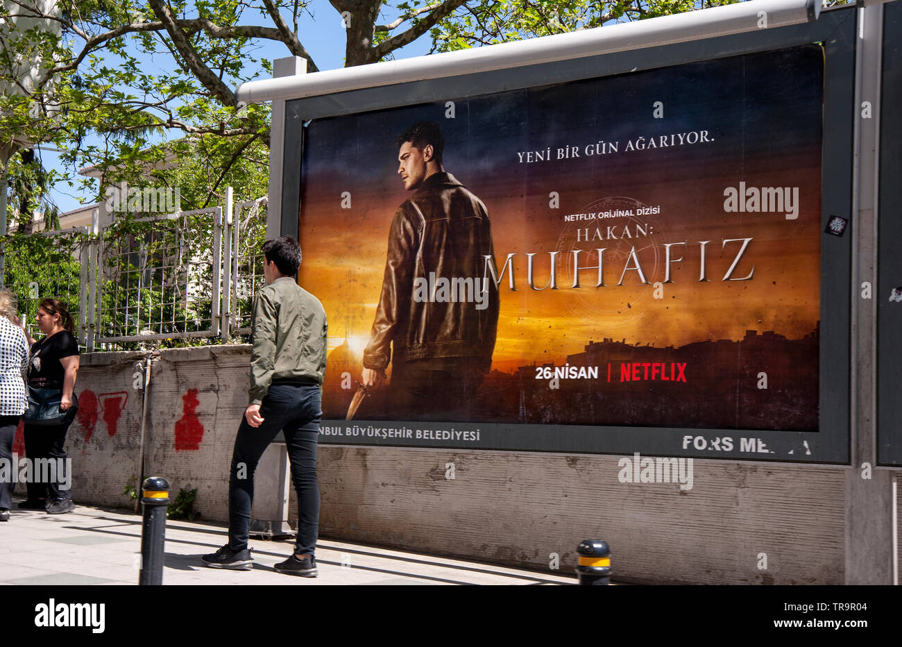 Panneau d'affichage extérieur à Istanbul, Turquie Banque D'Images