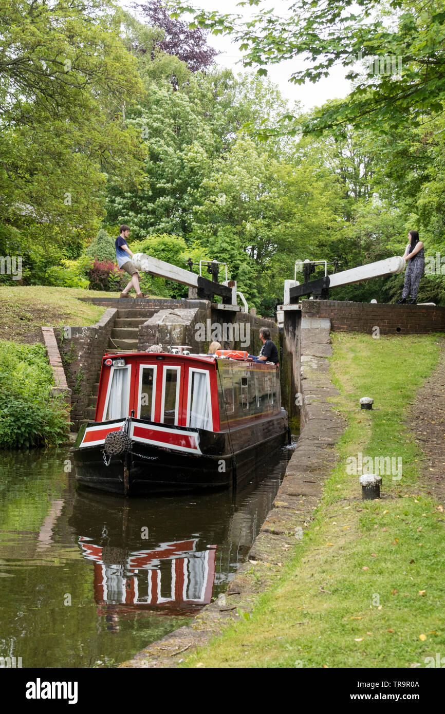 Staffordshire Worcestershire et au Canal de Jonction Stourton nr Kinver, Staffordshire, England, UK Banque D'Images