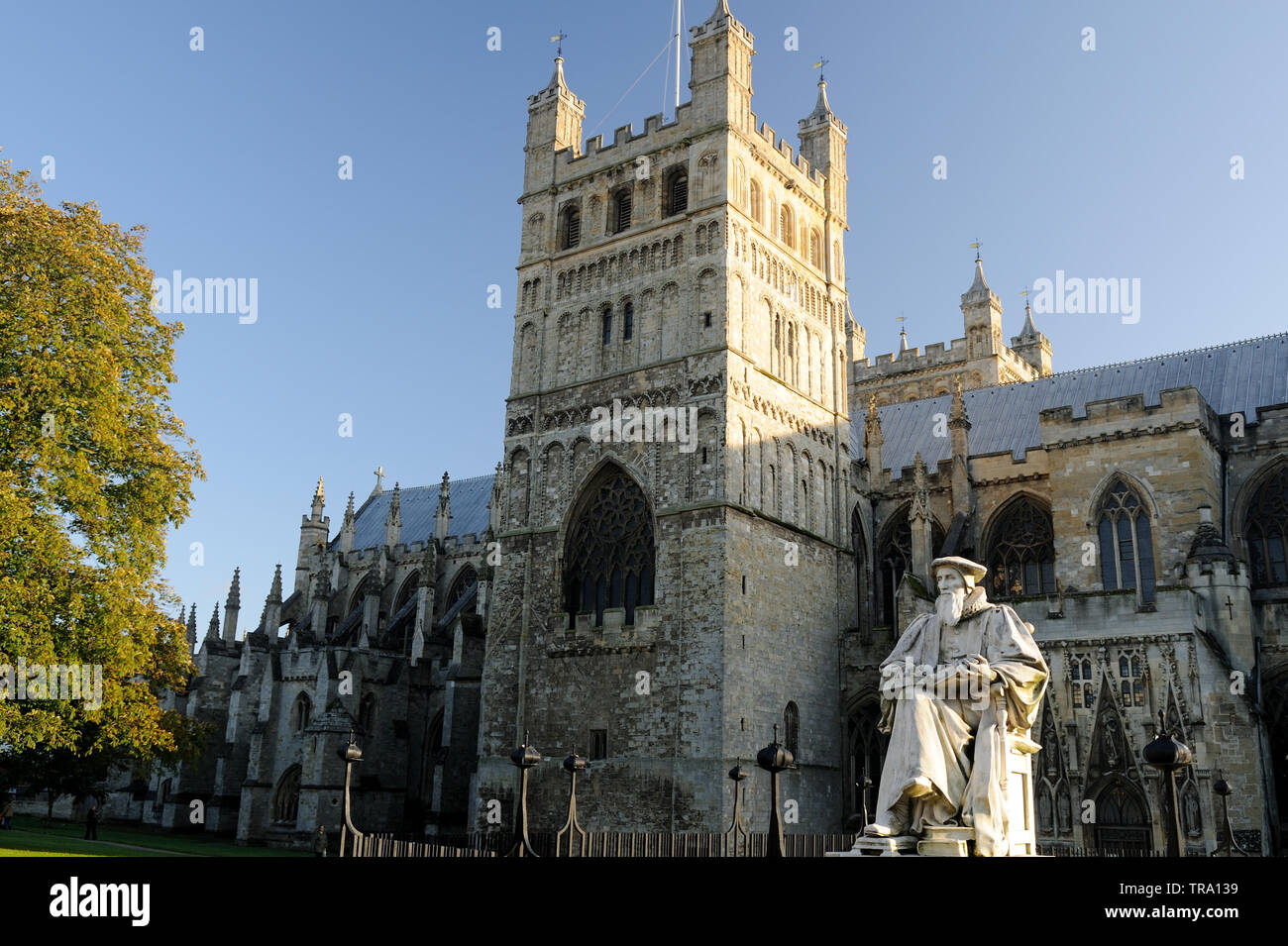 St Peter's Cathedral, Cathédrale et Fermer, Exeter, Devon Banque D'Images