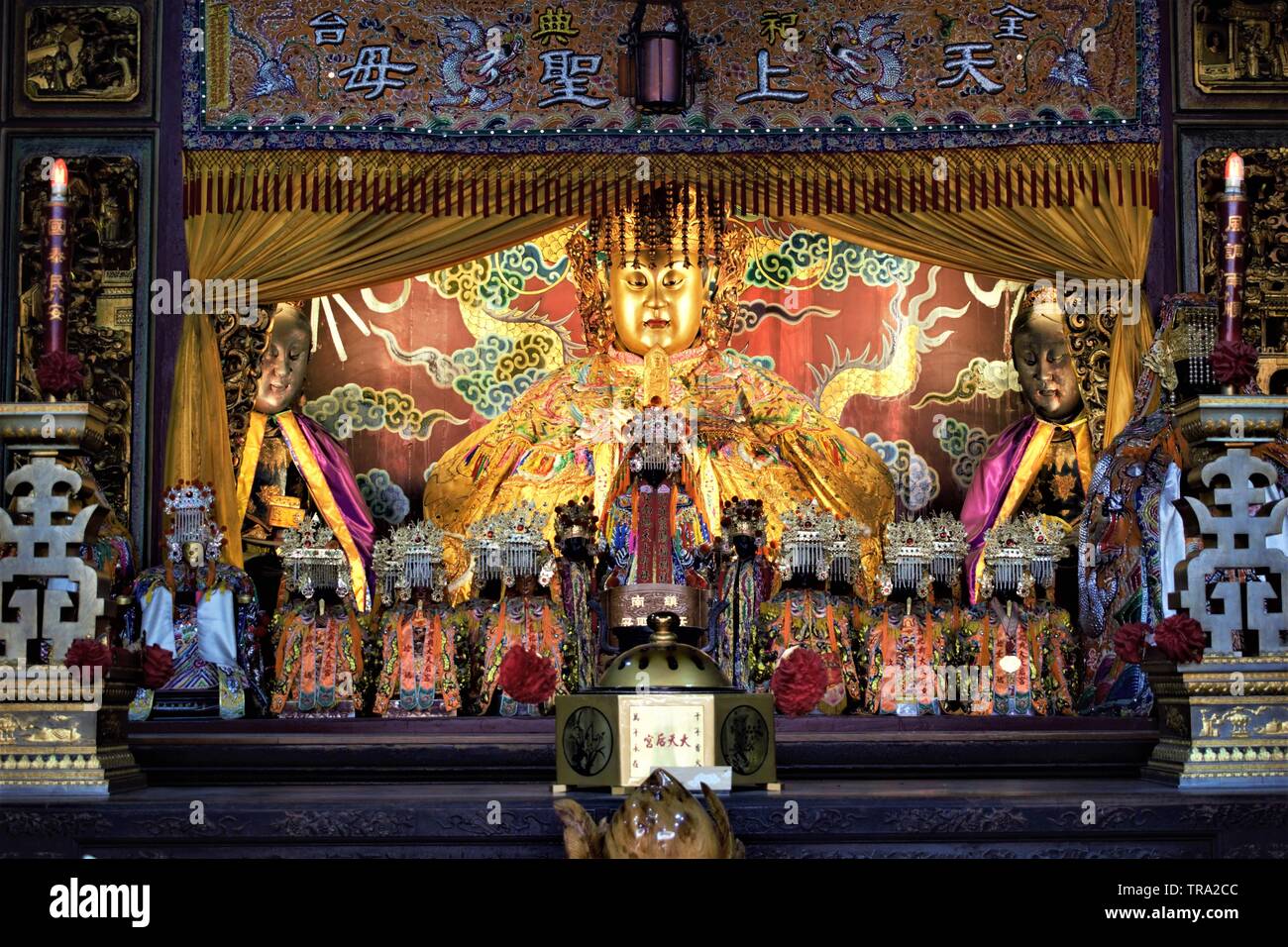 Déesse chinoise de la mer Mazu dans le temple Banque D'Images