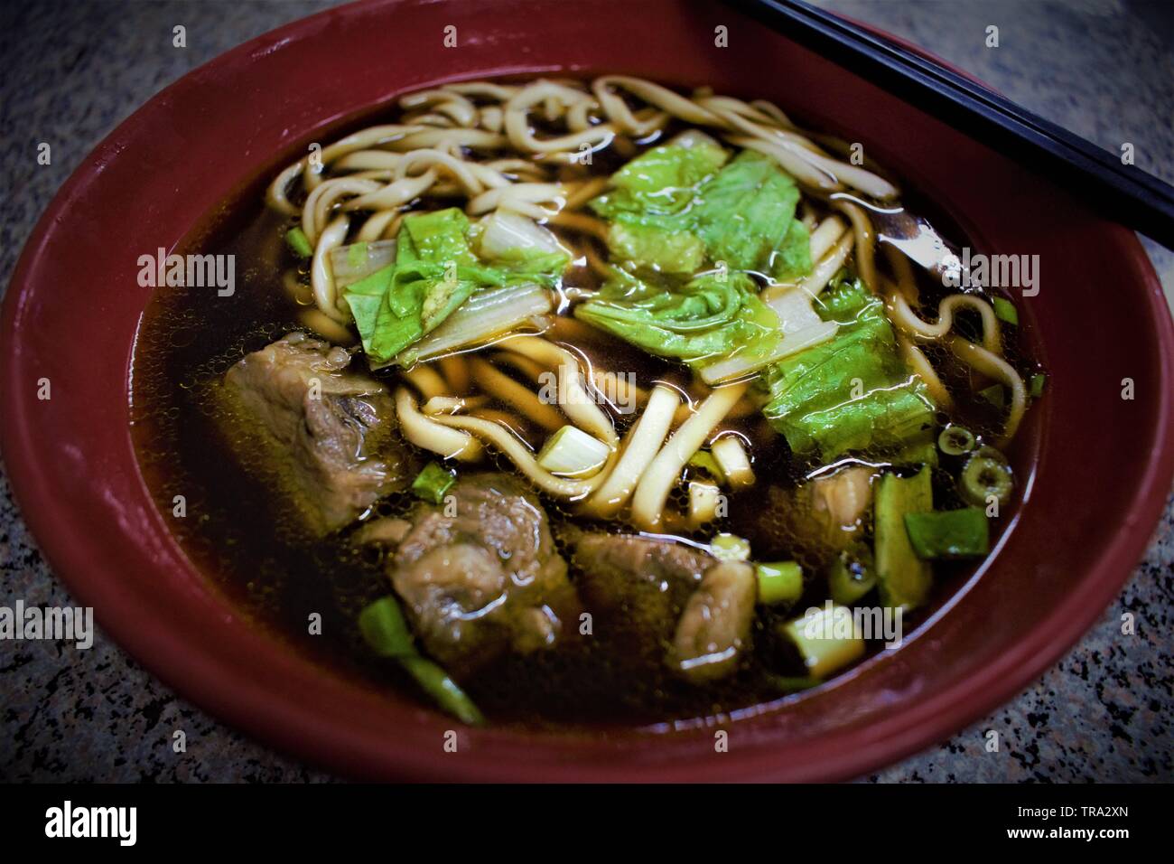 Soupe de nouilles de boeuf niuroumian à Taiwan Banque D'Images
