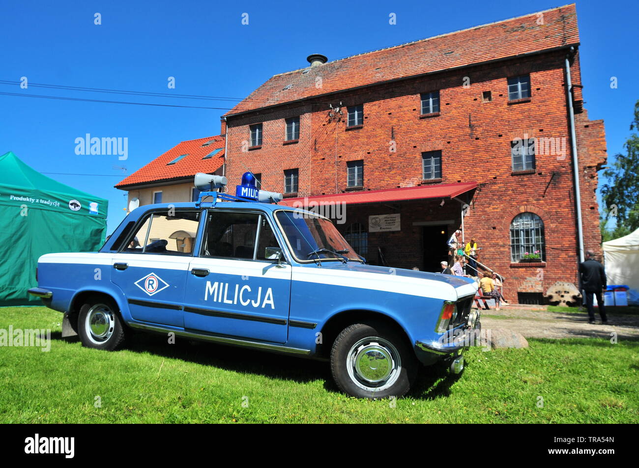 FSO Fiat 125p Milicja voiture de komunist fois. Polish voiture classique. Banque D'Images