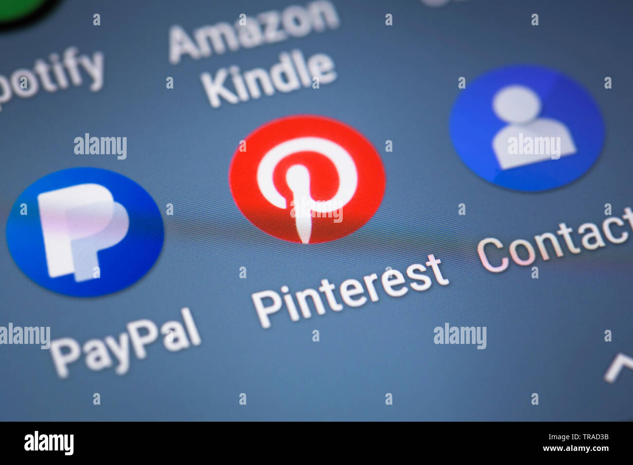 Logo Pinterest icône sur l'écran du téléphone mobile Banque D'Images