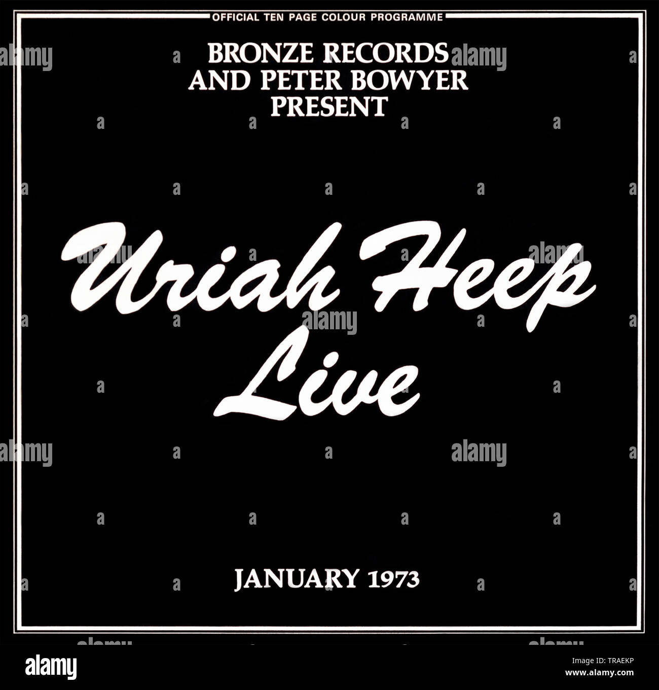 Uriah Heep - pochette originale de l'album en vinyle - Uriah Heep Live - 1973 Banque D'Images