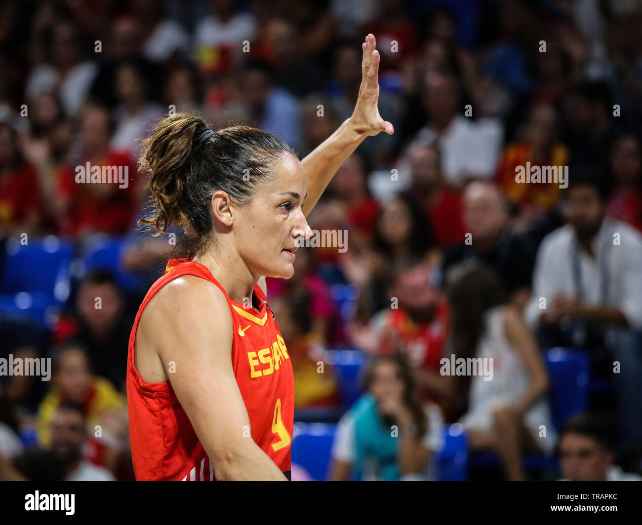 Tenerife, Espagne, le 28 septembre 2018 : joueur de basket-ball espagnole Laia Palau au cours de match de basket-ball l'Espagne contre l'Australie. Banque D'Images