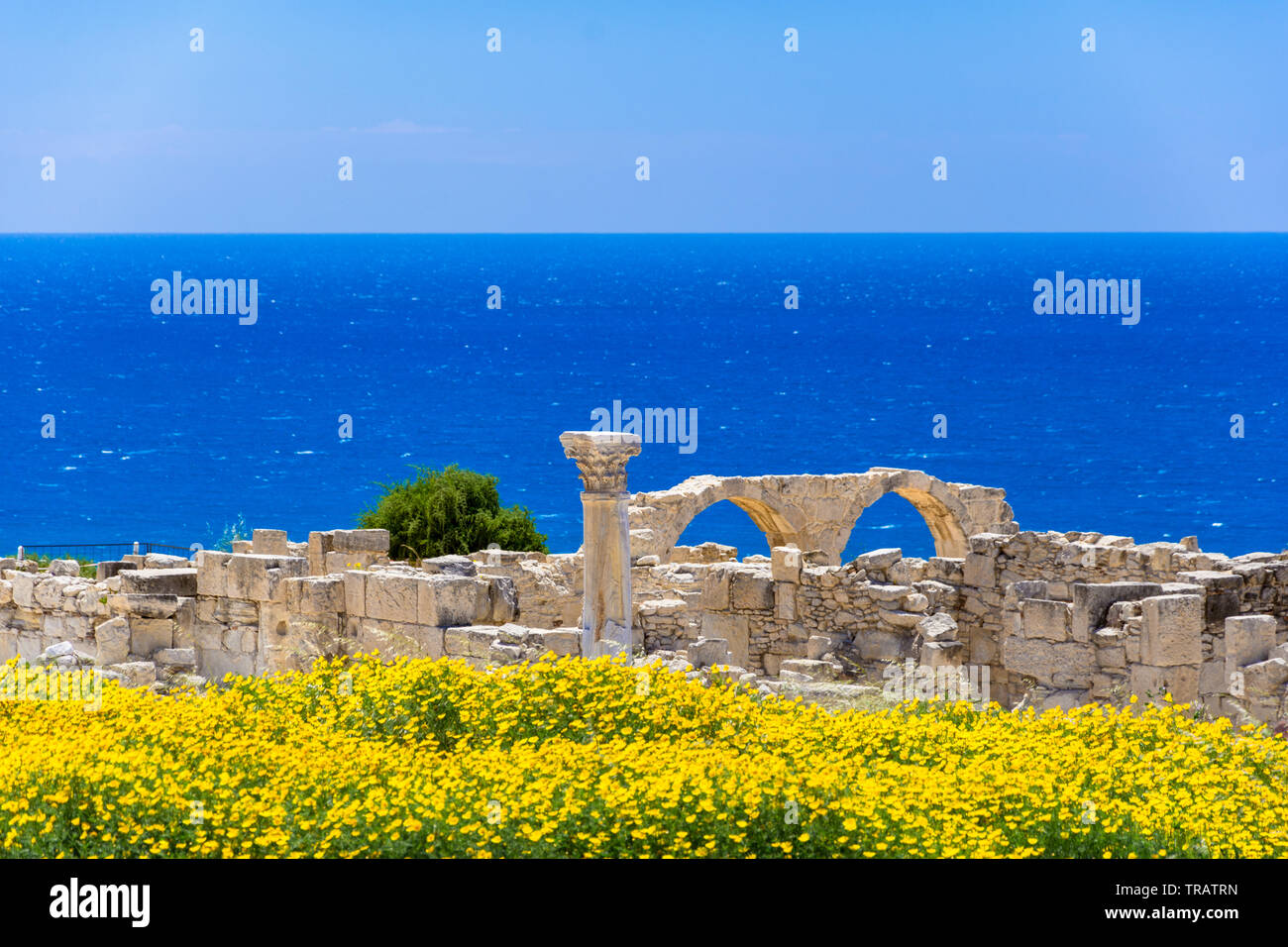 La maison d'Achille des Kourio basilique au sanctuaire d'Apollon à l'Kourion World Heritage site archéologique près de Limassol (Lemesos), Chypre Banque D'Images