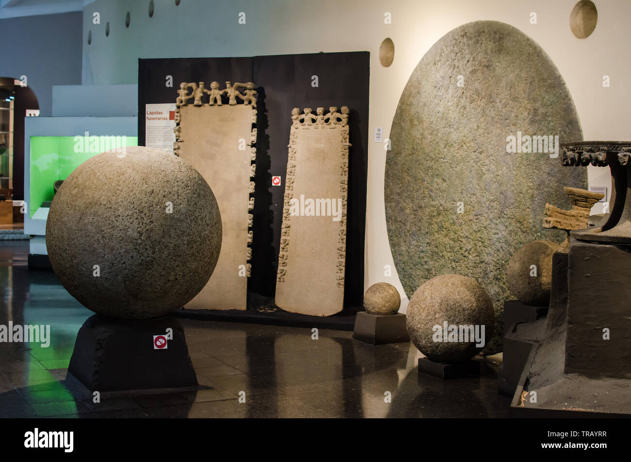 Le célèbre et mystérieux sphères de pierre précolombiennes du Costa Rica, déclaré Patrimoine Mondial de l'UNESCO au Musée national du Costa Rica Banque D'Images