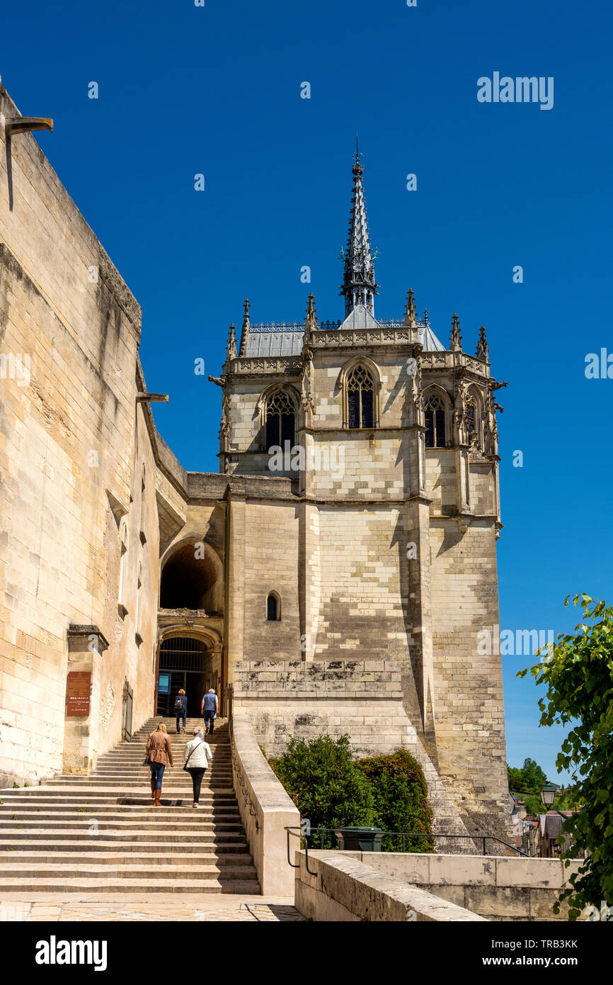 Entrée du château d'Amboise, Loire, Indre-et-Loire, Center-Val de Loire, France, Europe Banque D'Images