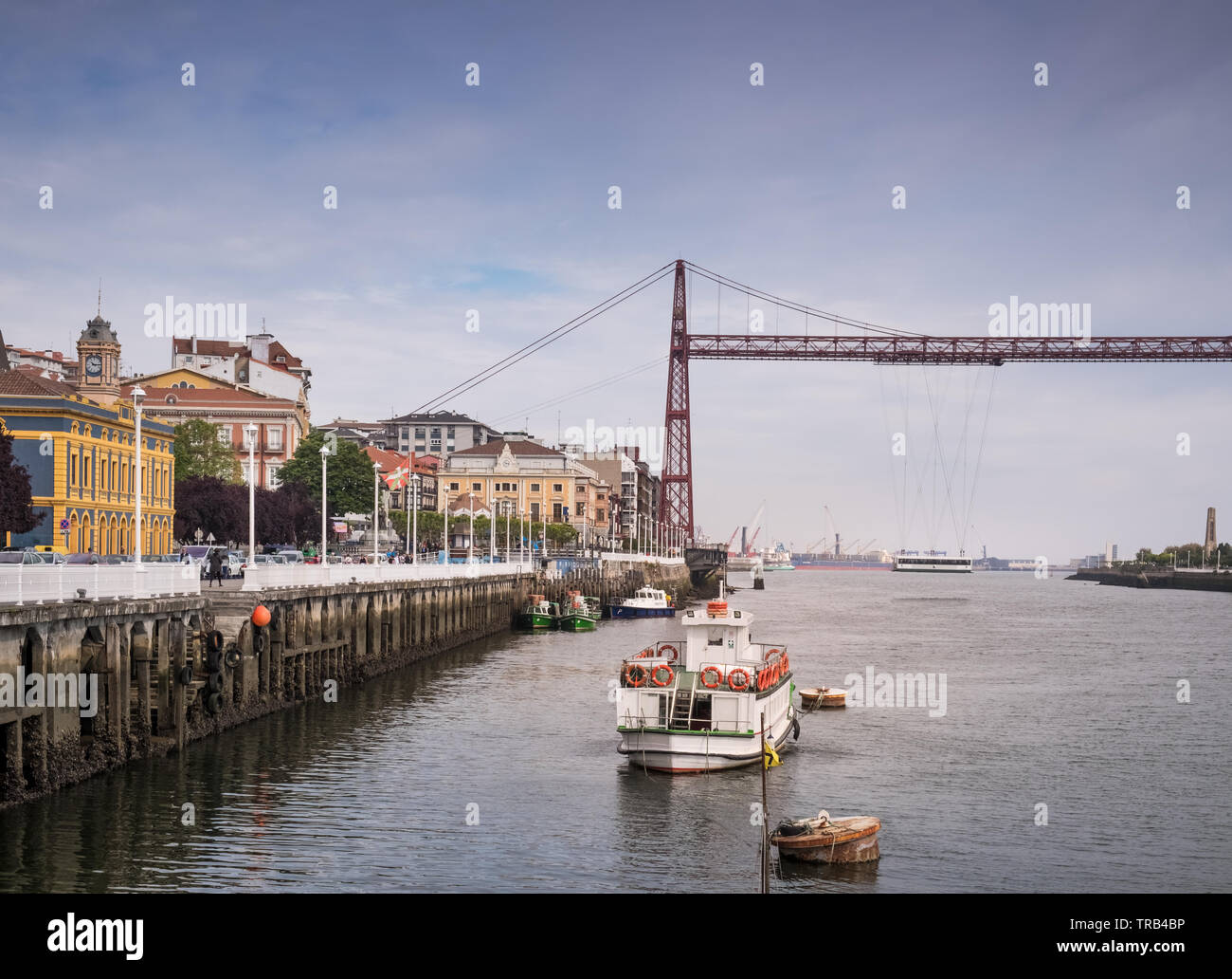 Puente Colgante (pont Vizcaya), un site du patrimoine mondial de l'UNESCO transporter bridge, Portugalete, Bilbao, Pays Basque, Espagne Banque D'Images