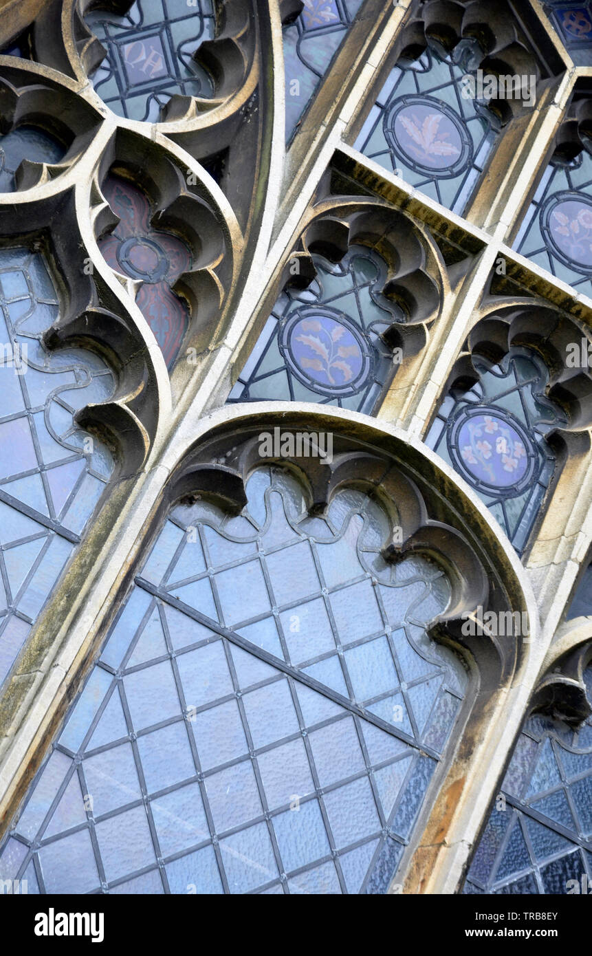 Fenêtre au plomb de l'église St Mary bungay suffolk angleterre Banque D'Images