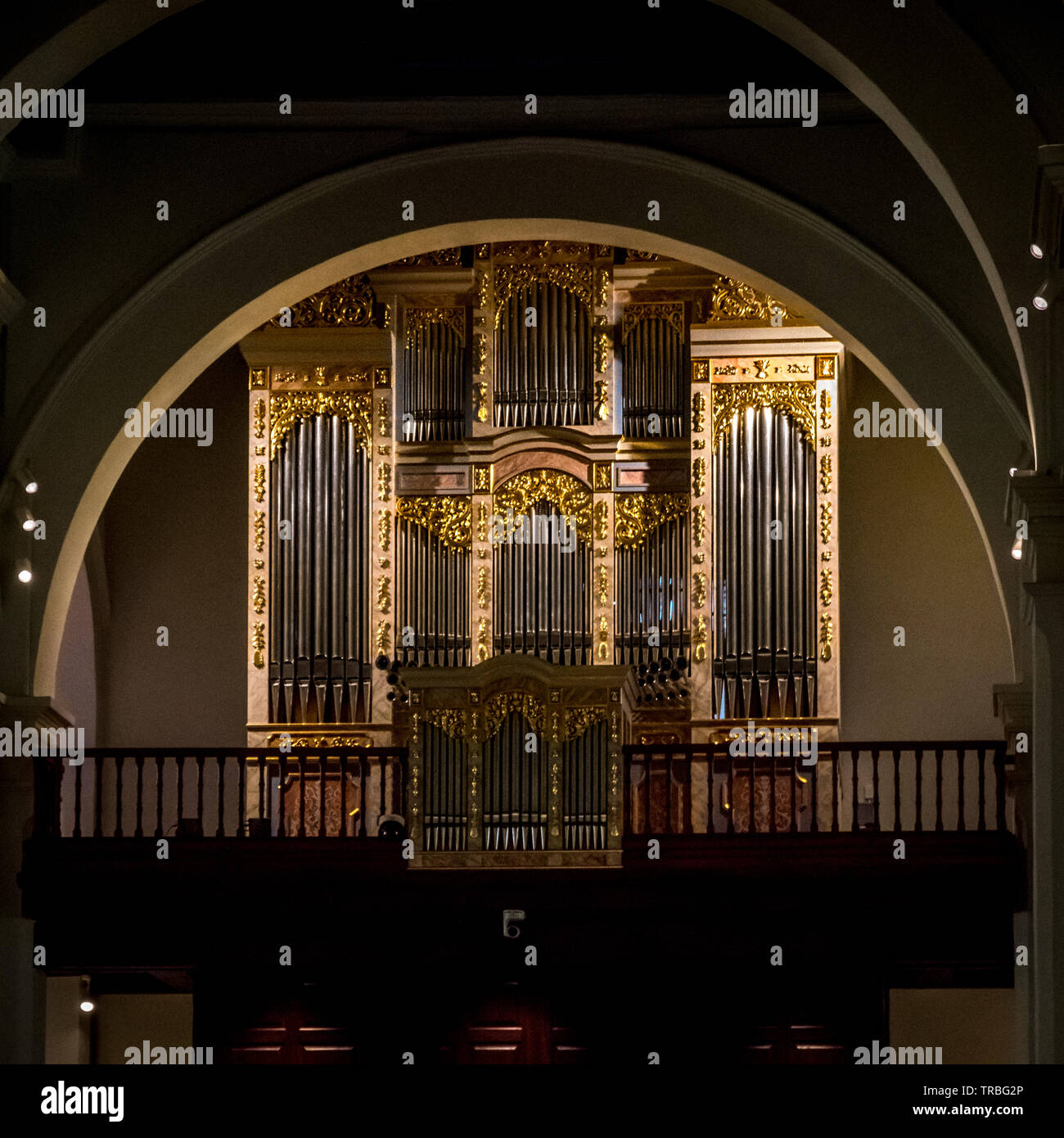 Nouvelles de l'orgue de l'église cathédrale Métropolitaine Panama Banque D'Images