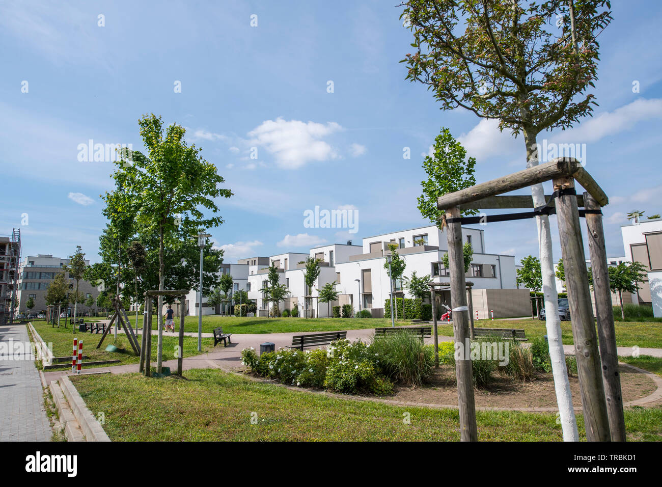 Düsseldorf, Allemagne, Reitzenstein-Kaserne. Quartier urbain près de Mörsenbroich. Banque D'Images