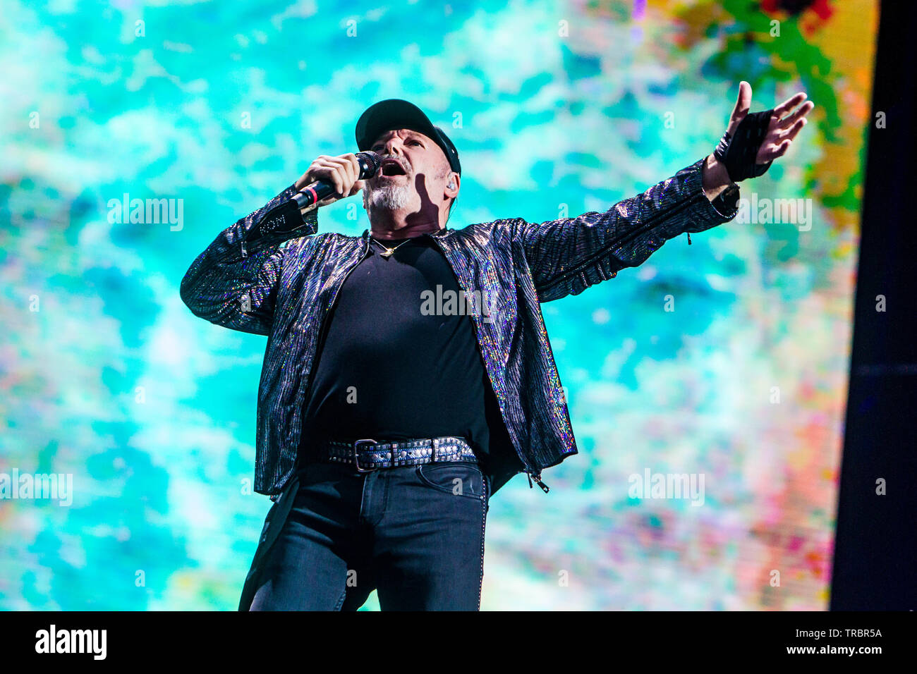 Vasco Rossi en concert à San Siro à Milan, Italie, le 01 juin 2019 Banque D'Images