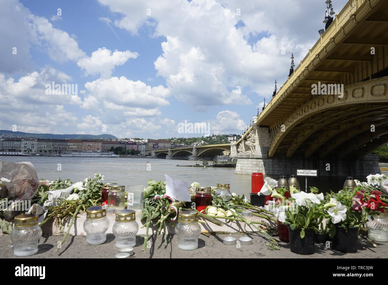 Hongrie Budapest 2019 tragédie d'accident de bateau peut Banque D'Images