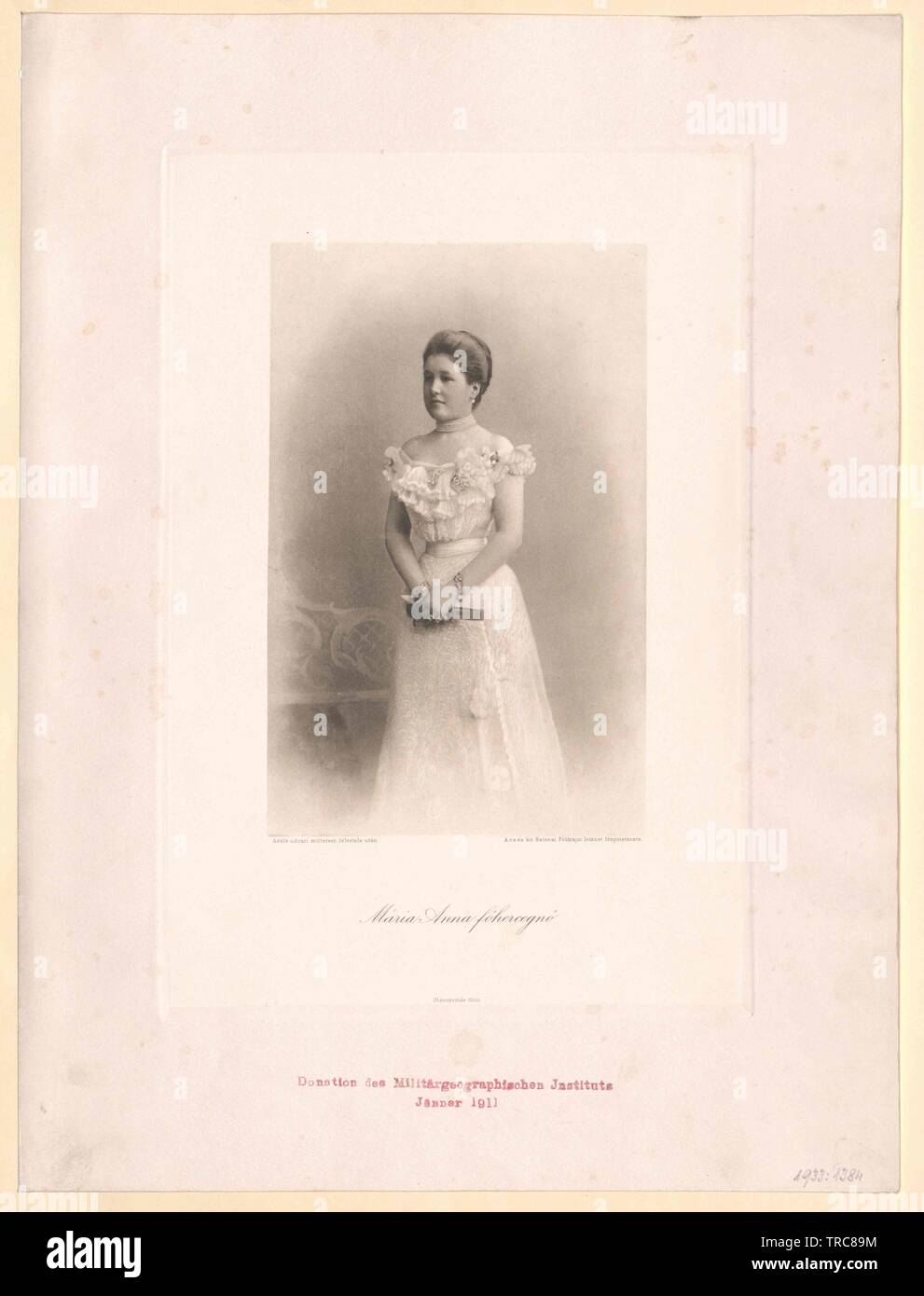 Maria Anne, archiduchesse d'Autriche, Additional-Rights Clearance-Info-Not-Available- Banque D'Images