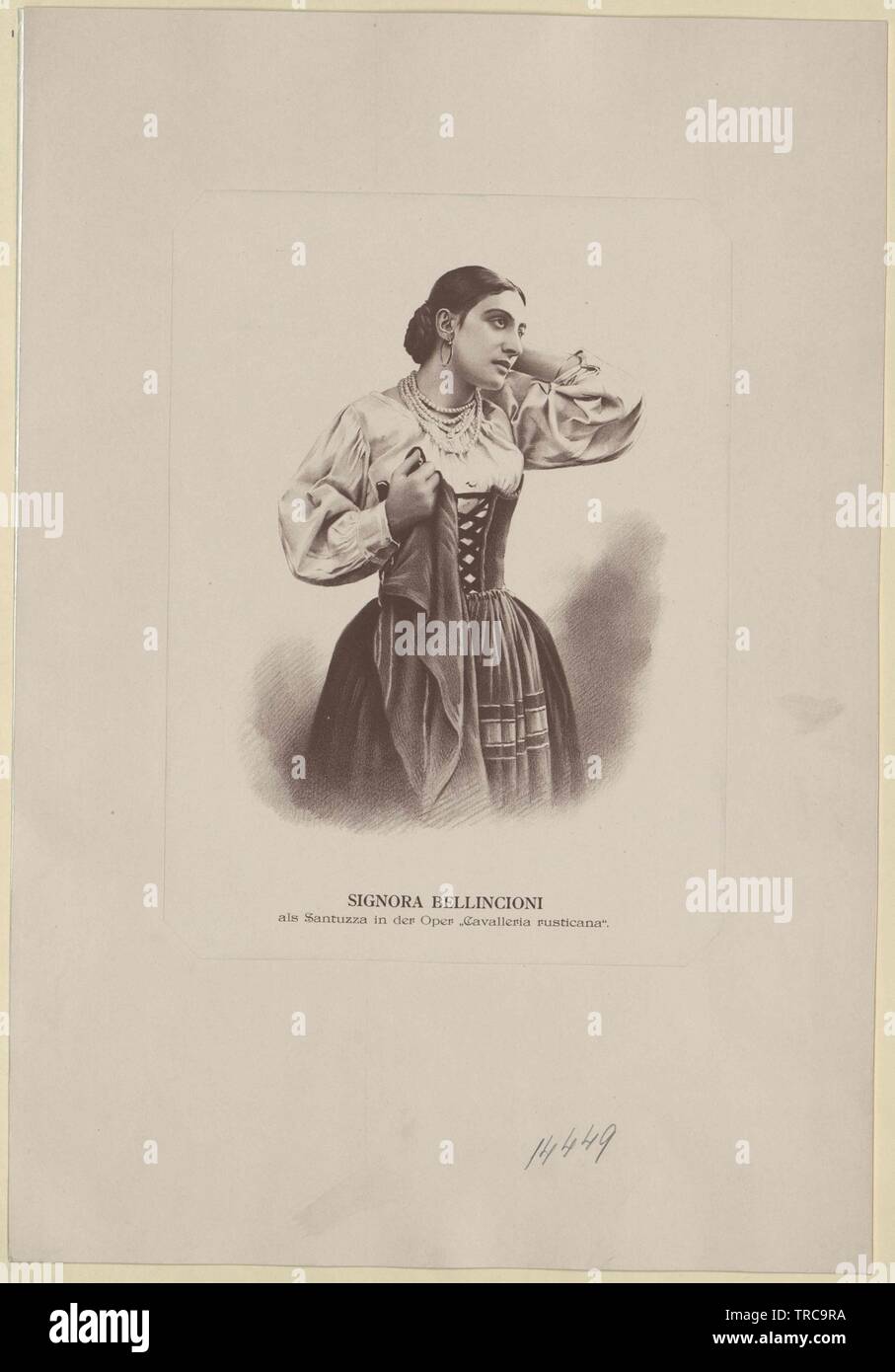, Gemma Bellincioni, invité à la Cour viennoise Opera House 1893, 1894, 1900, Additional-Rights Clearance-Info-Not-Available- Banque D'Images