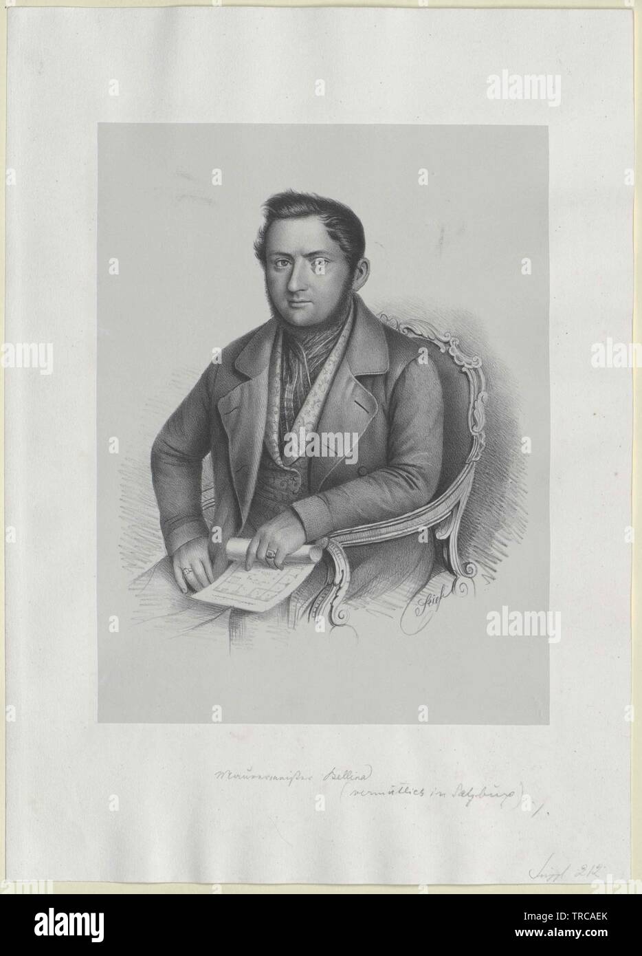 Bellina, maître maçon, probablement à Salzbourg. 19e siècle, Additional-Rights Clearance-Info-Not-Available- Banque D'Images