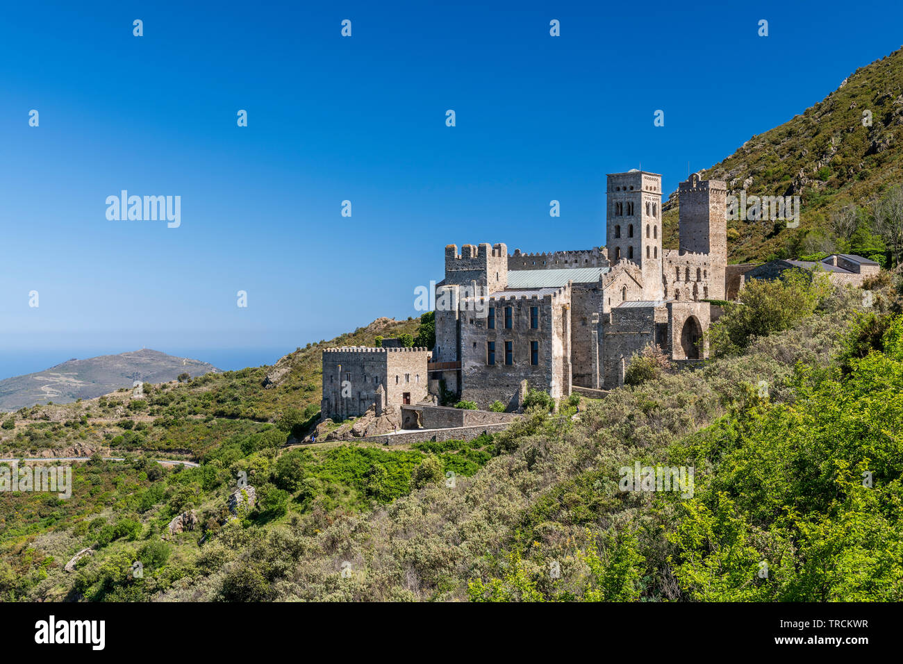 Sant Pere de Rodes monastère bénédictin, El Port de la Selva, Costa Brava, Catalogne, Espagne Banque D'Images