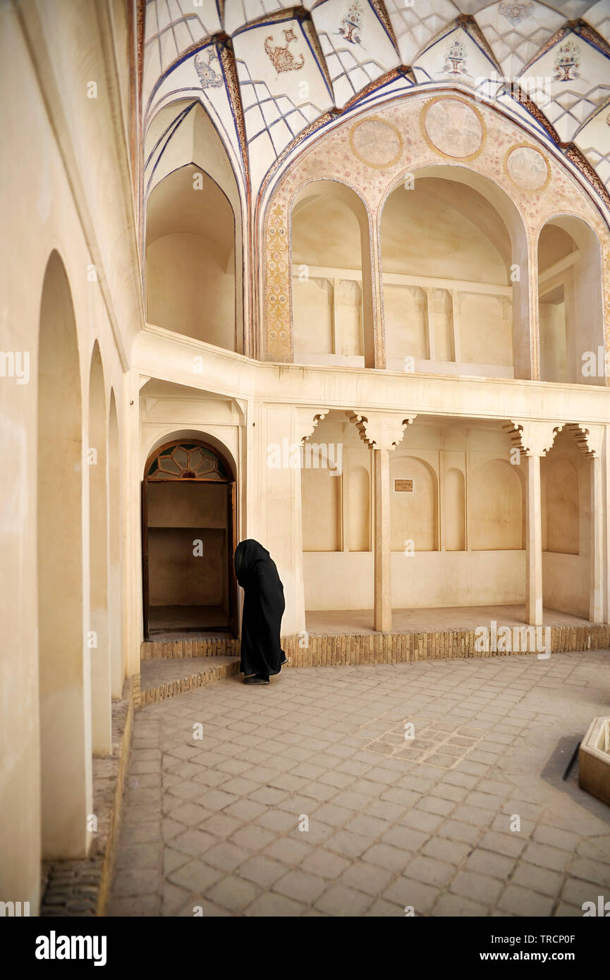 L'Tabatabaei au sein House, une maison historique à Kashan, Iran. Banque D'Images
