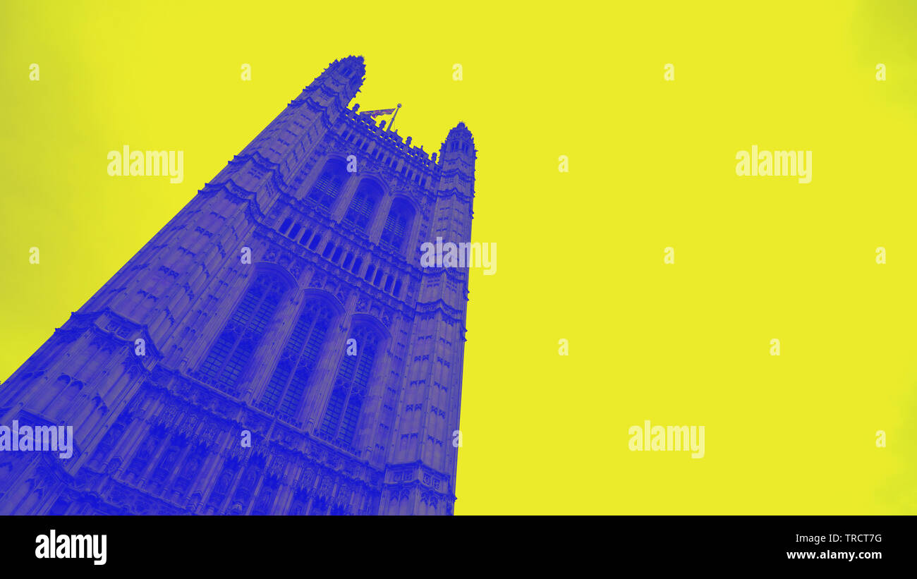 Chambres du parlement - jaune et bleu abstract design Banque D'Images