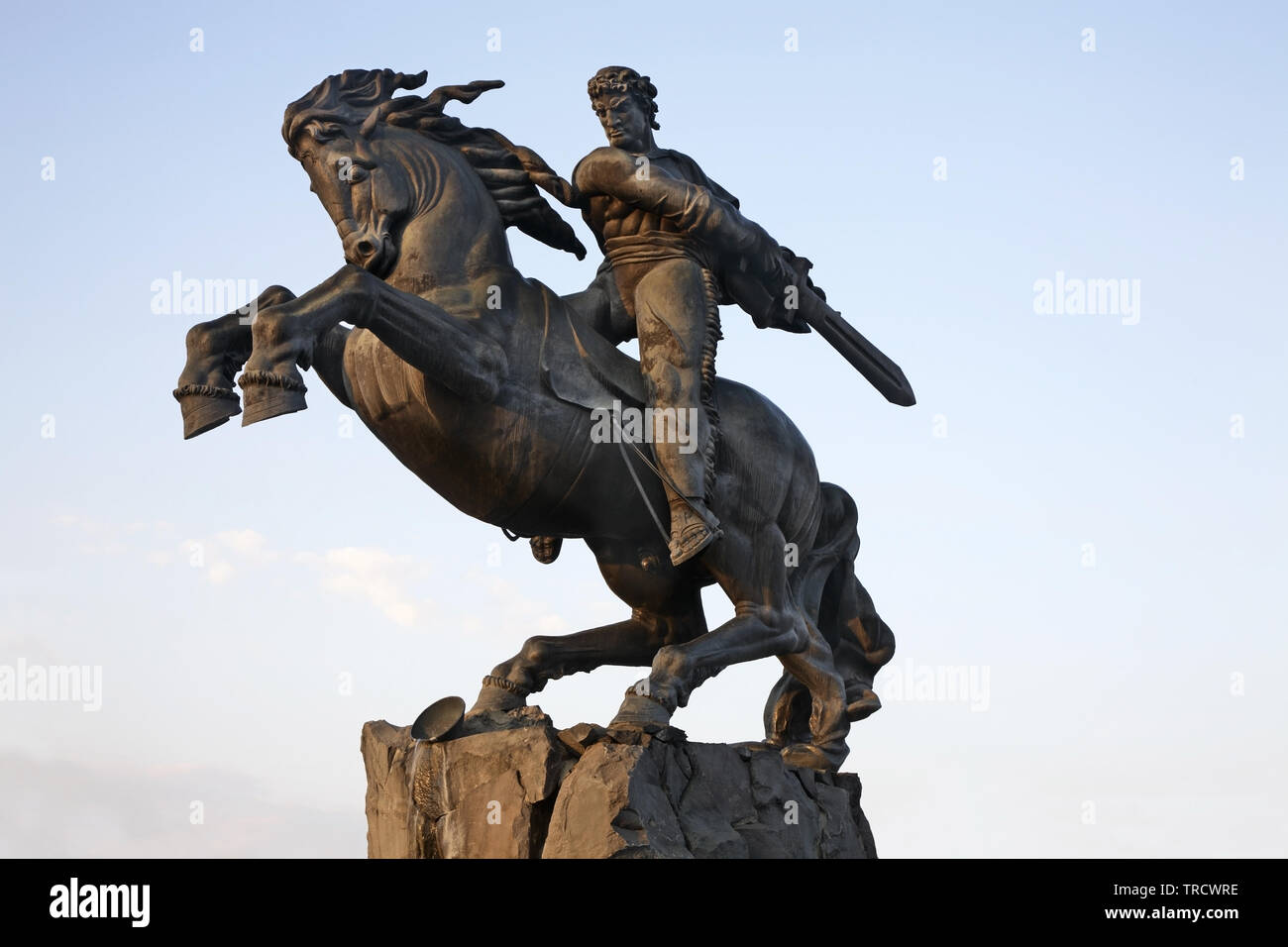 Statue de David de Sassoun à Erevan. L'Arménie Banque D'Images