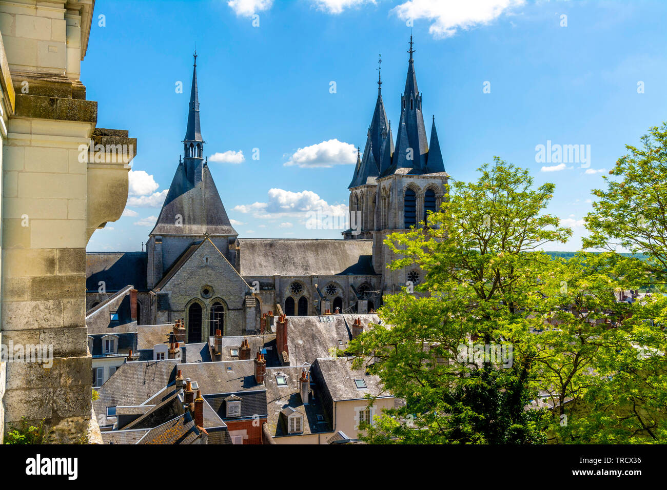 Avis sur l'Eglise Saint Nicolas de Blois ville, Loire-et-Cher, Center-Val de Loire, France, Europe Banque D'Images