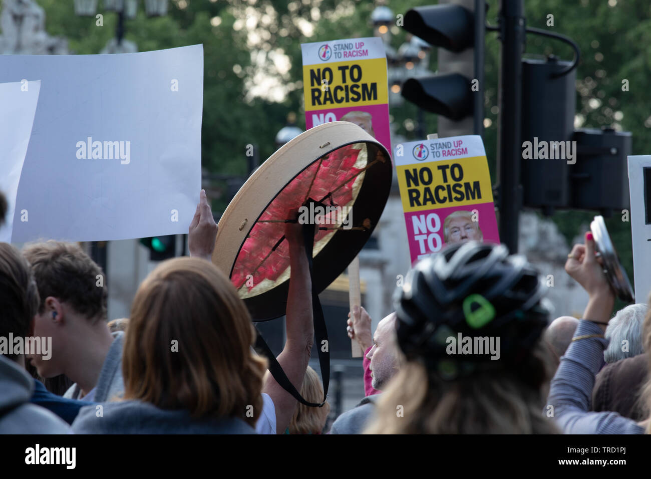 Trump bruyants manifestants à Londres Banque D'Images