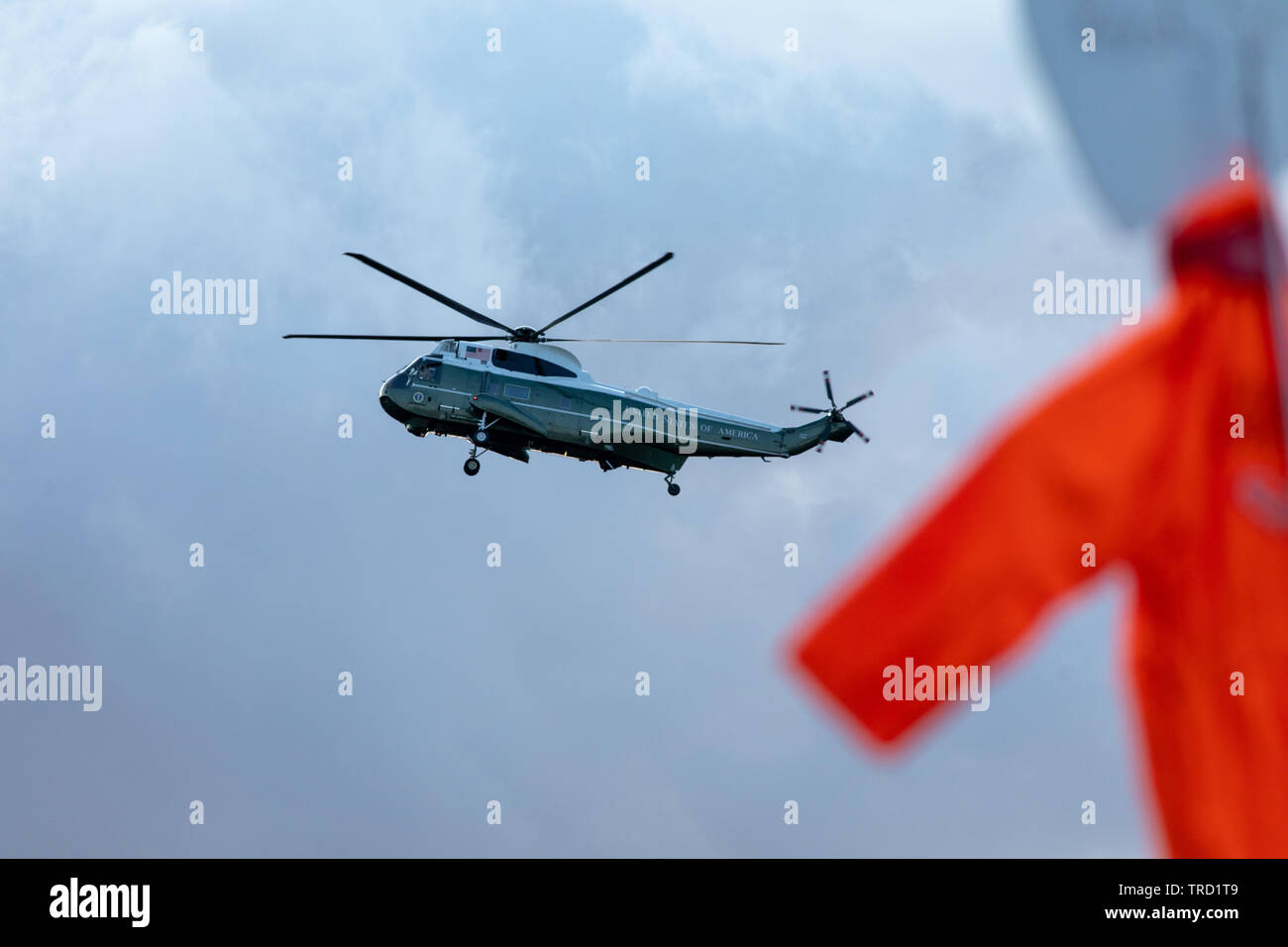 Trump landing à Londres Banque D'Images