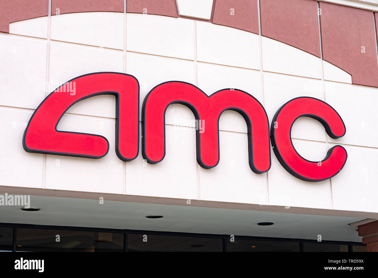 C'est le logo de cinéma AMC qui est une chaîne américaine de motion photo cinéma. Banque D'Images