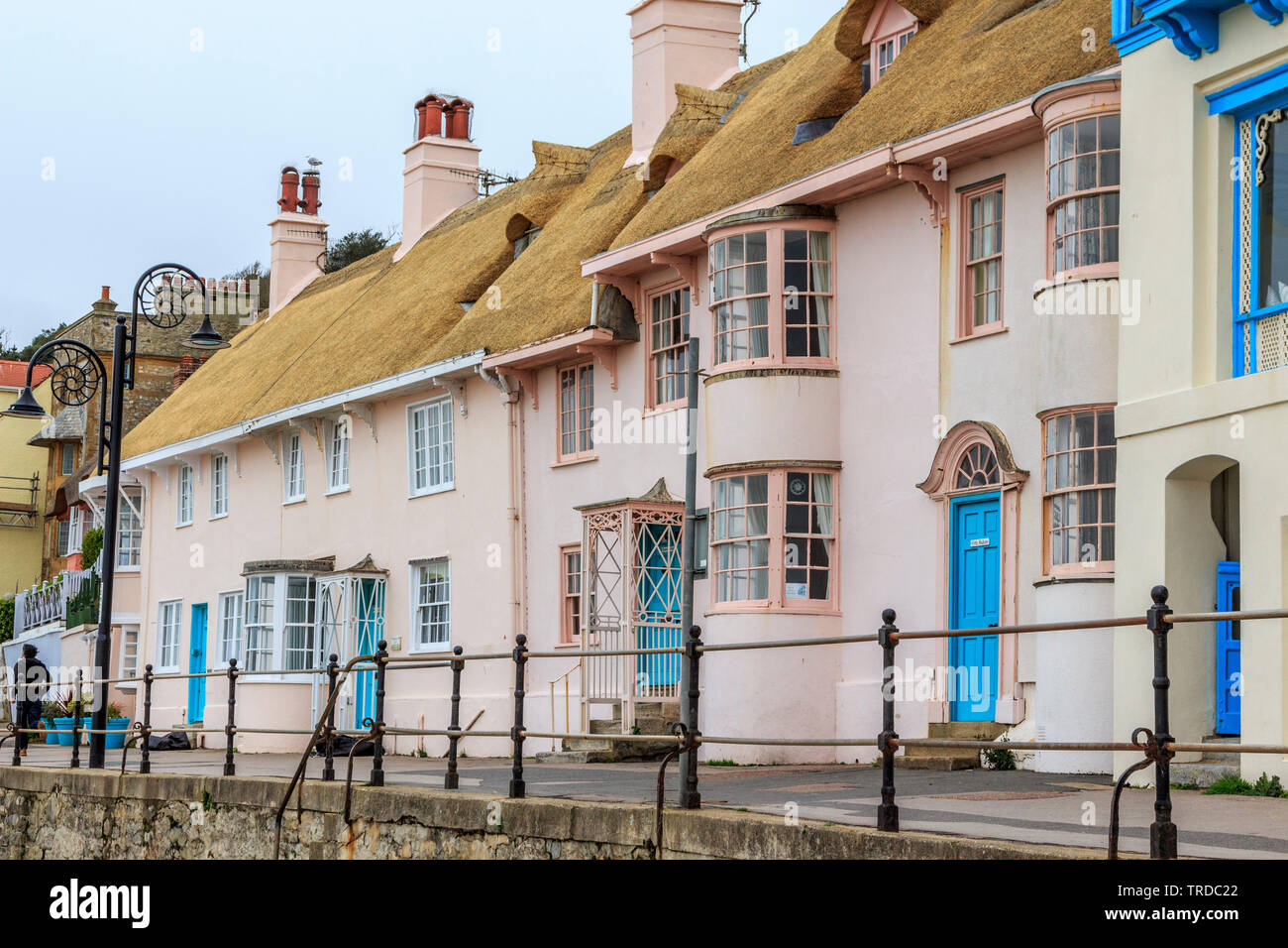 Lyme Regis town centre ville en bord de plage, dorset, England, UK, FR Banque D'Images