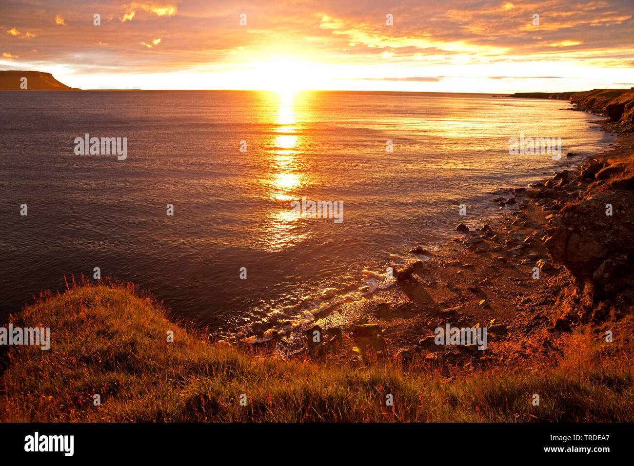 Grundarfjoerdur Fjord au coucher du soleil, l'Islande, Glasgow Banque D'Images