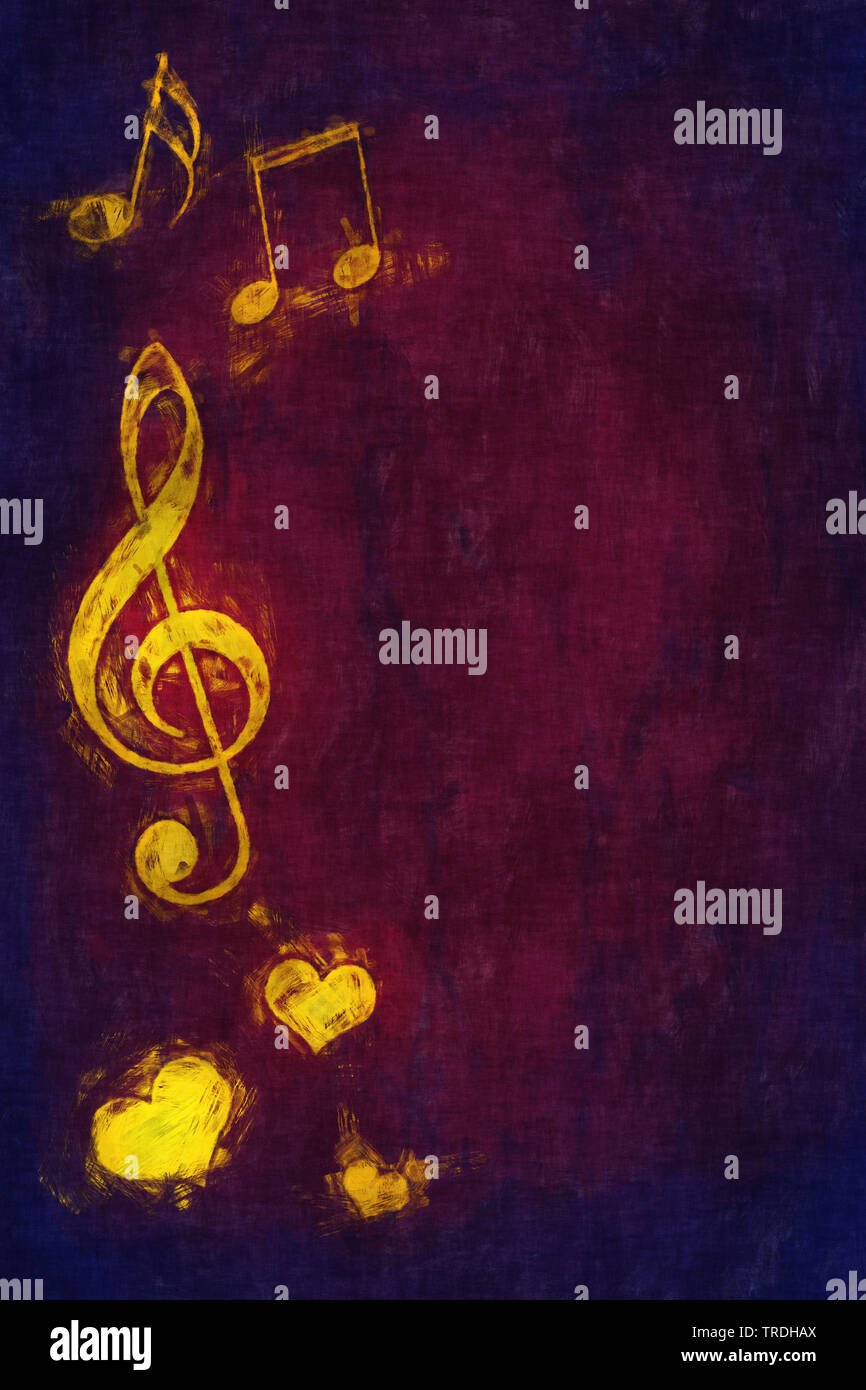 Illustration 2d d'une musique de fond des symboles Banque D'Images